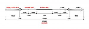 Movestorm Echo Barbell 20KG display specification
