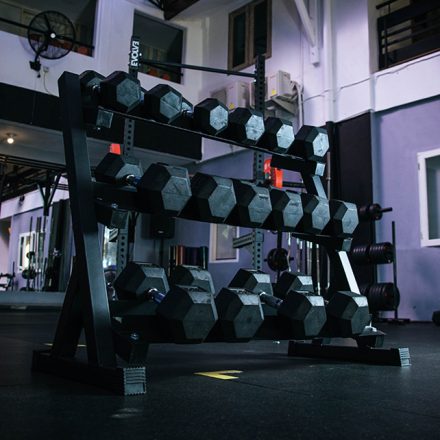 Movestorm Echo Hexa Dumbbell Rack 3-tier dumbbell storage