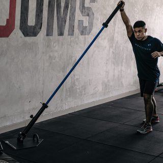 Movestorm Landmine X attachment on Olympic barbell