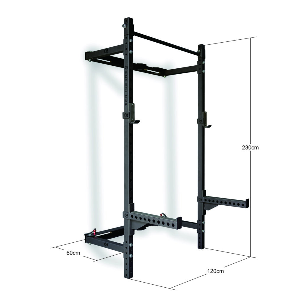 Movestorm Lite Wallmounted Folding Rack space saving home gym rack