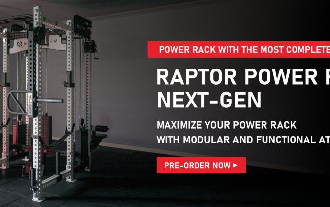 Power rack for home gym setup with barbell and weight plates