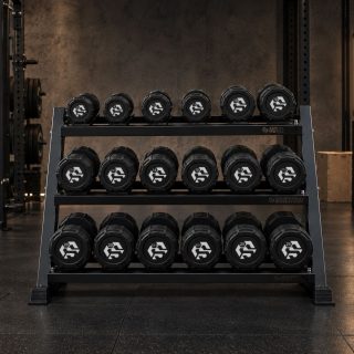 Round dumbbell storage rack with easy access design
