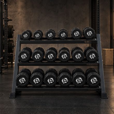 Round dumbbell storage rack with easy access design